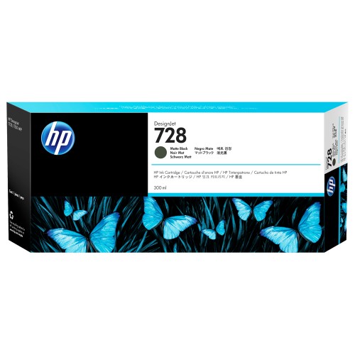 HP 728 300-ml Matte Black DesignJet Ink Cartridge - F9J68A